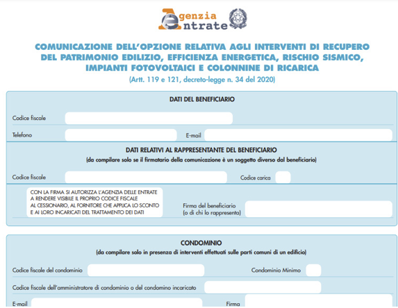 cessione del credito modello
